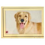 LR - Asian Art with Golden Retriever - Framed Print
