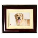 LR - Asian Art with Golden Retriever - Framed Print