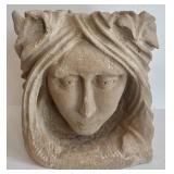 John Laughlin Abstract Stone Face Sculpture - Cement, 1969