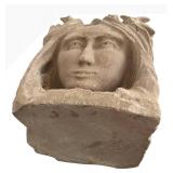 John Laughlin Abstract Stone Face Sculpture - Cement, 1969