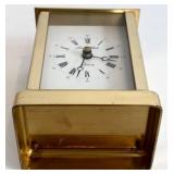 O - Smith Metal Arts Radius One Brass Floral Vase and Vintage London Clock Company Brass Clock