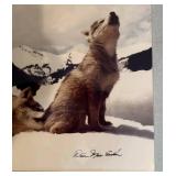 LR - Wolves with Puppies in Snow - Framed Art Print by Dan