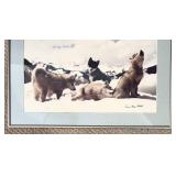 LR - Wolves with Puppies in Snow - Framed Art Print by Dan