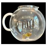 DR - Ichendorf Milano Glass Pitcher With Glass Fish - 7 inches tall, Made in Italy