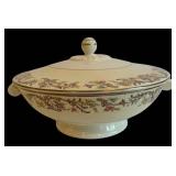 DR - Vintage Taylor Smith & Taylor China Floral Serving Set - 2 Platters, Sugar, Creamer, Gravy Boat, Casserole