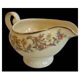 DR - Vintage Taylor Smith & Taylor China Floral Serving Set - 2 Platters, Sugar, Creamer, Gravy Boat, Casserole