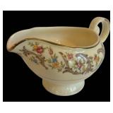 DR - Vintage Taylor Smith & Taylor China Floral Serving Set - 2 Platters, Sugar, Creamer, Gravy Boat, Casserole