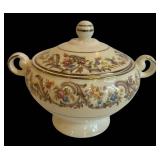 DR - Vintage Taylor Smith & Taylor China Floral Serving Set - 2 Platters, Sugar, Creamer, Gravy Boat, Casserole