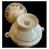 DR - Vintage Taylor Smith & Taylor China Floral Serving Set - 2 Platters, Sugar, Creamer, Gravy Boat, Casserole