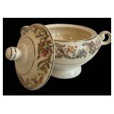 DR - Vintage Taylor Smith & Taylor China Floral Serving Set - 2 Platters, Sugar, Creamer, Gravy Boat, Casserole