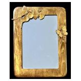 LR - Vintage Butterfly-Carved Gold-Painted Wood Wall Mirror