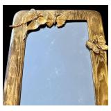 LR - Vintage Butterfly-Carved Gold-Painted Wood Wall Mirror