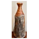 FR - Mid-Century Modern Live-Edge Turned Wood Vase - Handcrafted