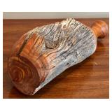 FR - Mid-Century Modern Live-Edge Turned Wood Vase - Handcrafted