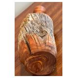 FR - Mid-Century Modern Live-Edge Turned Wood Vase - Handcrafted