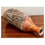 FR - Mid-Century Modern Live-Edge Turned Wood Vase - Handcrafted