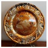 FR - Carol Glover Decorative Plate - 15 in Diameter - Gold Gilt Border