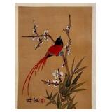 DR - Two Vintage Chinese Bird & Flower Prints , Bamboo & Blossoms