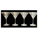 DR - Four Clear Martini Glasses - 6.75 Inches Tall