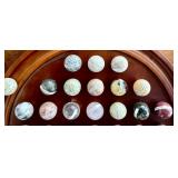 LR - Round Wooden Marble Game Board with Assorted Agate Marbles