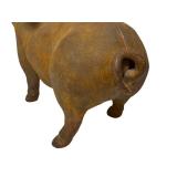 O - Vintage Cast Iron Flying Piggy Bank - Winged Pig