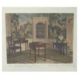 OF - Wallace Nutting Colored Photograph Print - An Old Newbury Corner