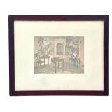 OF - Wallace Nutting Colored Photograph Print - An Old Newbury Corner