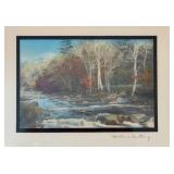 O - Wallace Nutting Hand-Colored Photograph - River Scene, Framed