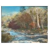 O - Wallace Nutting Hand-Colored Photograph - River Scene, Framed