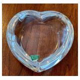 O - Orrefors Sweden Heart-Shaped Paperweight