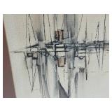 Framed Artwork Herb Hultgren Harbor Scene - Mark M. Nelson