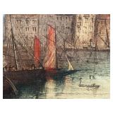 Vintage Framed James Alphege Brewer Antwerp Colored Etching