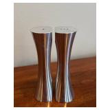 DR - Nambe Salt & Pepper Shakers - 5-Inch Tall Teardrop Style