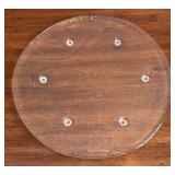 K - Pukeberg Glass Tray - 13-Inch Diameter - Vintage Swedish Display Piece