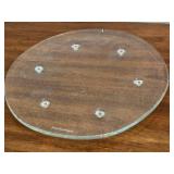 K - Pukeberg Glass Tray - 13-Inch Diameter - Vintage Swedish Display Piece