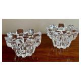 Pair of Mikasa Crystal Candle Holders - Starburst Edge