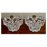 Pair of Mikasa Crystal Candle Holders - Starburst Edge