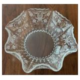 LNDRY - New Martinsville Prelude Centerpiece Bowl & Matching Platter - Antique Clear Glass