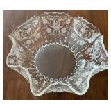 LNDRY - New Martinsville Prelude Centerpiece Bowl & Matching Platter - Antique Clear Glass