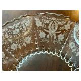 LNDRY - New Martinsville Prelude Centerpiece Bowl & Matching Platter - Antique Clear Glass