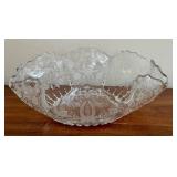 LNDRY - New Martinsville Prelude Centerpiece Bowl & Matching Platter - Antique Clear Glass