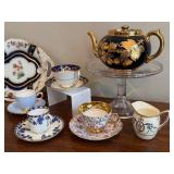 Vintage Mixed Makers Fine China Tea Set - Mintons & Aynsley Bone China, Teapot & Cups