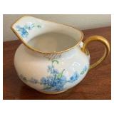 DR - Theodore Haviland Limoges Creamer - Vintage Blue Floral Pattern