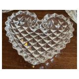 Vintage Crystal Cut Glass Candle Holder - 10 Inches Tall + Vintage Plates & Bowls