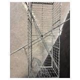 Industrial Wire Mesh Basket on Metal Stand with Small Matching Basket