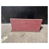 Vintage Burgundy-painted Wood Display Cabinet With Glass Front - 3 Compartments