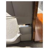 Vintage French Provincial Vanity Console Table - 33 in. Wood Top, Gray Cabriole Legs