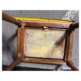 Vintage Oak End Table with Drawer and Turned Legs