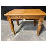 Oak Wood Table With Turned Legs - Rectangular Vintage Table