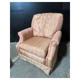 Armchair with Ottoman - Striped Upholstery